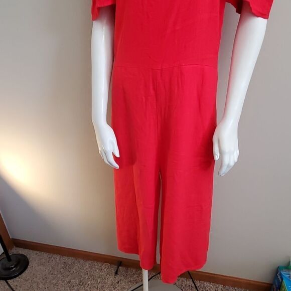 NWT Bobi Los Angeles Red Cold Shoulder Jumpsuit XS - Picture 3 of 6